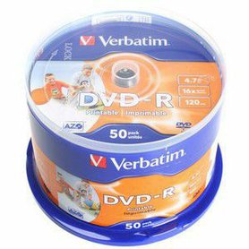 DVD-R Verbatim 4,7GB 16x Cake 50ks (43533) Print.